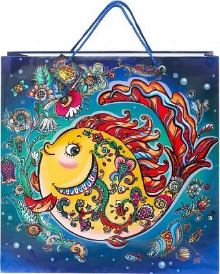 Пакет бумажный Рыбка 35х35х11 см