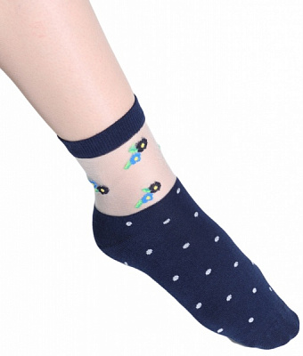 Шкарпетки жіночі Giulia WS2 CRISTAL 015 WS2C/Mn-015 -(WSM-015 calzino) р.36-38 navy