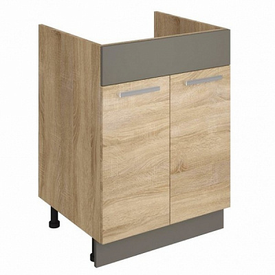 Тумба нижняя под мойку Алина НМ 60/85 дуб сонома/латте/дуб сонома SOKME