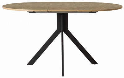Стіл обідній Nowy Styl ARGON LOFT BLACK (18) 1100(1420)x900x745мм дуб кам'яний/чорний