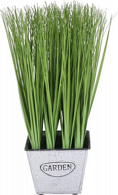 Растение искусственное Мискант в металлическом горшке