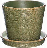 Горшок керамический Керамол Евро 2 (Ажур) круглый зеленый (3) 
