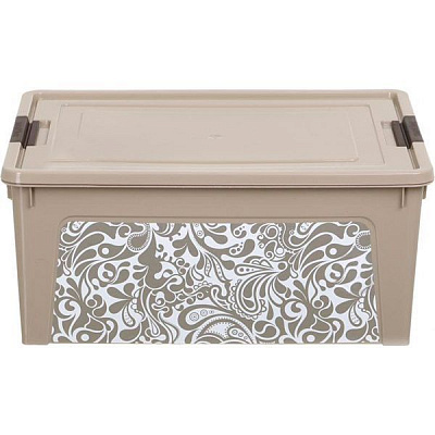 Контейнер із кришкою Алеана 124056 «Smart Box» з декором 140x245x323 мм