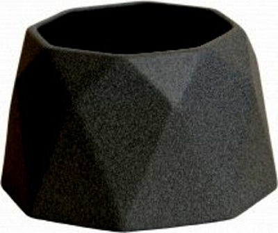 Кашпо для суккулентов №1 керамическое крошка фигурный 0,35 л черный (074-1-003)