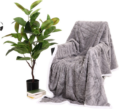 Плед Double Jacquard Sherpa 200x220 см сірий La Nuit