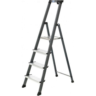 Лестница-стремянка Krause Securo 4 анодированная (126429) c органайзером