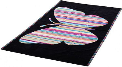Полотенце пляжное Mundotextil Butterfly 86х160 см черный с рисунком 