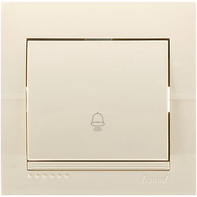 Кнопка звонка Lezard Deriy без подсветки 10 А 250В IP20 кремовый