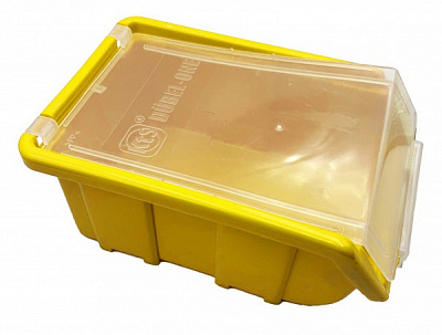 Емкость для метизов модульная с крышкой 170х110х75 мм желтая 