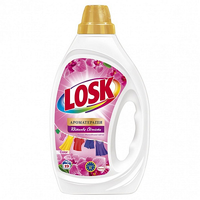 Гель для машинной и ручной стирки Losk Ароматерапия Эфирные масла и аромат Малазийского цветка 0,855 л 