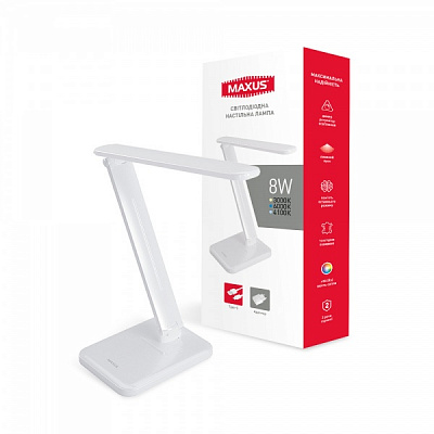 Настольная лампа Maxus LED 8 Вт белый 1-MDL-8W-WH 