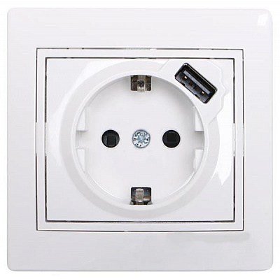 Розетка USB Lezard Mira білий 701-0202-181