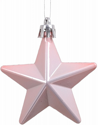 Набор новогодних украшений Звезды CAN210310 розовый 6,5 см 8 шт./уп. 