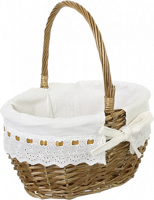 Корзинка плетеная с текстилем 29х22х17/33 см EBE18-5-2 