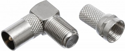 Штекер антенний EMT TV-гніздо F кутовий + F-роз’єм