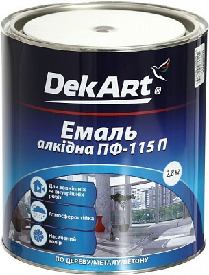 Емаль DekArt алкідна ПФ-115П вишневий глянець 2,8кг