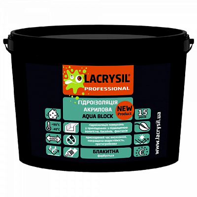 Гідроізоляція Lacrysil AQUA BLOCK блакитна 3 кг