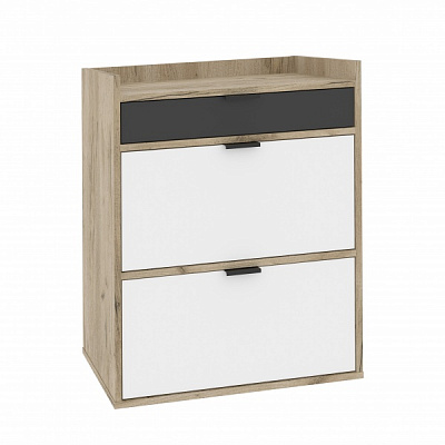 Комод Вісент Бекстріт 3ш дуб крафт сірий /білий/антрацит