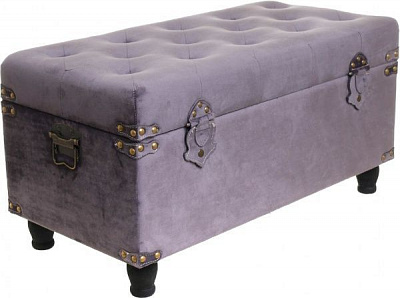 Скриня-пуф Велюр 82х40х33 см сірий SH001