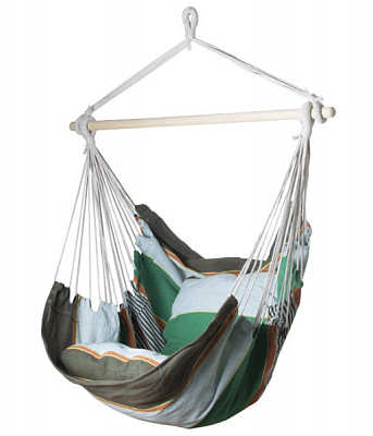 Кресло-гамак Indigo с бахромой и подушками 100x130 см разноцветный.
