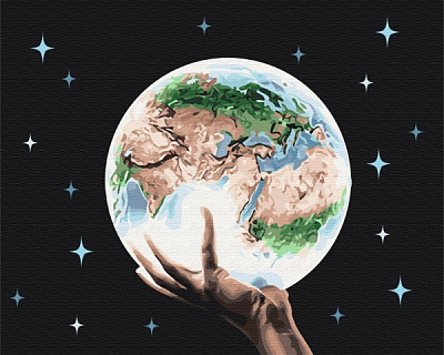 Картина за номерами Планета в руках людини PBS26729 40х50 см Brushme