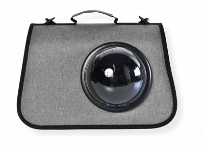 Переноска серая с иллюминатором 38х27х20 см 