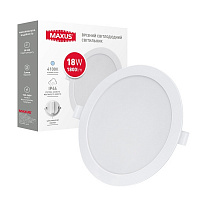 Светильник административный LED Maxus 18 Вт IP44 белый матовый 1-RDL-1841-IP