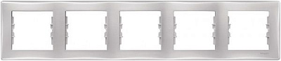 Рамка пятиместная Schneider Electric Sedna горизонтальная алюминий SDN5800960
