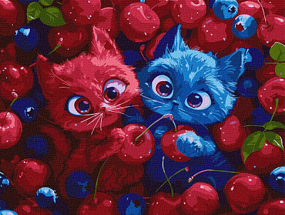 Картина за номерами Ягідні пухнастики ©art_selena_ua Ideyka