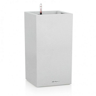 Кашпо пластикове Lechuza Canto Stone 30 High (13607) квадратний 12 л кварцовий білий