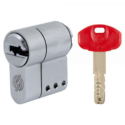 Цилиндр Securemme 322TUCS27XX1X5 30x30 ключ-половинка 32 мм матовый хром