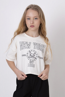 Футболка для девочек Mevis р.122 молочный 4653-01 