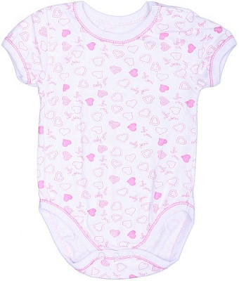 Боди для девочки Фламинго 44 159-127 р.68 белый с рисунком 