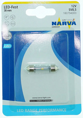 Автолампа ксеноновая Narva LED Range Performance SV8.5 0,6 Вт шт.(NV 18171.1B)