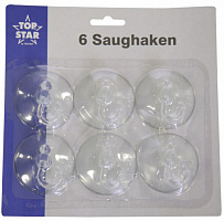 Набор крючков Axentia поворотных на присосках прозрачных d 5,5 см 6 шт./уп. 290115