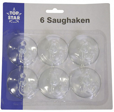 Набір гачків Axentia поворотних на присосках прозорих d 5,5 см 6 шт./уп. 290115