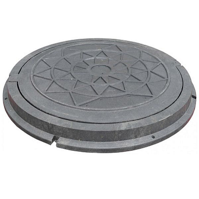 Люк канализационный PE RUSLANA 730 мм садовый без замка черный