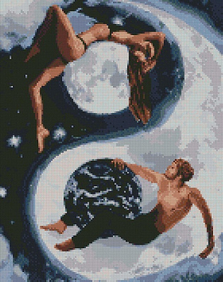 Алмазна мозаїка Ідейка Інь і янь 40х50 см Ідейка