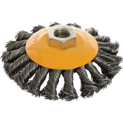Щітка конусна 100 мм M14 Compass плетений дріт