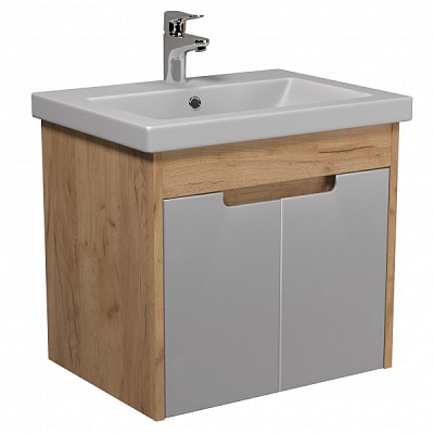 Тумба підвісна Мойдодир Smart Craft 60-A дуб крафт з білим