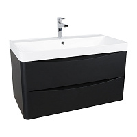 Тумба консольна Aqua Rodos Vista Black-Matt з умивальником Deep 90 см