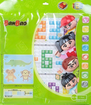 Конструктор BanBao Пластина-подставка для больших блоков 38х38 см прозрачная