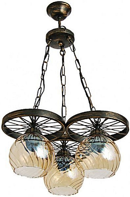 Люстра подвесная Bussy 0255-54-43 3x40 Вт E14 янтарный прозрачный 