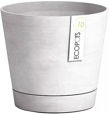 Кашпо EcoPots Венеция круглый 10л светло-серый 