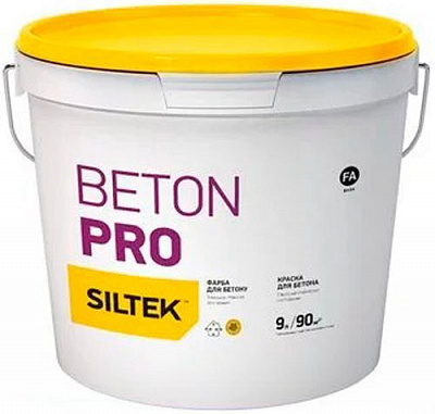 Краска акриловая Siltek для бетонных конструкций внутри и снаружи Siltek Beton Pro База FА глянец база 9л