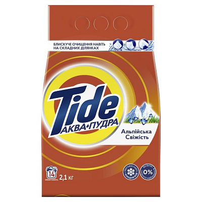 Стиральный порошок для машинной стирки Tide Аква-Пудра Альпийская свежесть 2,1 кг 