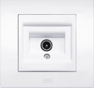 Розетка TV ABB Cosmo без сопротивления белый 619-010200-274