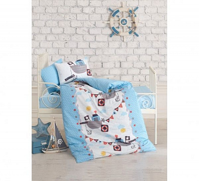 Комплект постельного белья Cotton box светло-голубой Gemici Mavi 