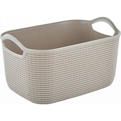 Кошик з ручками пластикова Алеана Джут S какао 250x170x135 мм