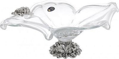 Фруктовница Silvia с керамическим декором White cristal